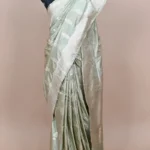 powder green katan silk handwoven banarasi saree