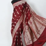 wine katan silk handwoven banarasi saree gold zari bootis designer border